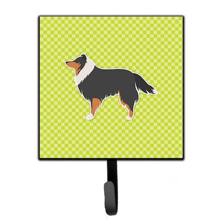 Jensendistributionservices Sheltie & Shetland Sheepdog Checkerboard Green Leash or Key Holder MI1709931